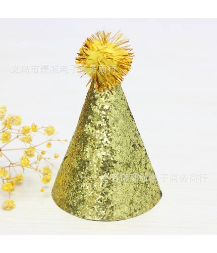 Gold Boundless Height 12cm Diameter 9cm Sequin Cap Shimmer Party Hat
