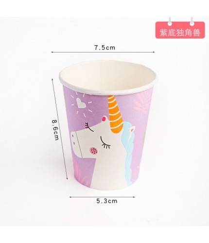 Purple Unicorn Disposable Paper Cups