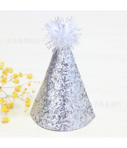 Silver Boundless Height 12cm Diameter 9cm Seam Cap Shimmer Party Hat