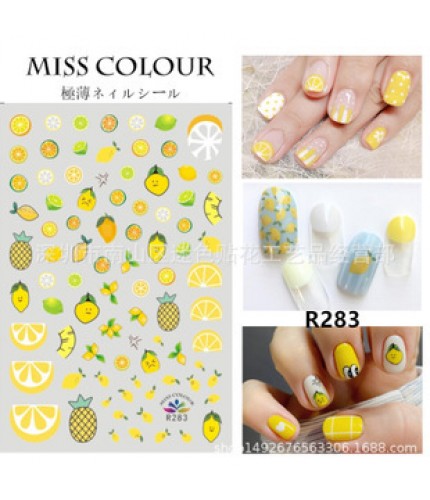 R283 Lemon Pineapple Nail Stickers Clearance