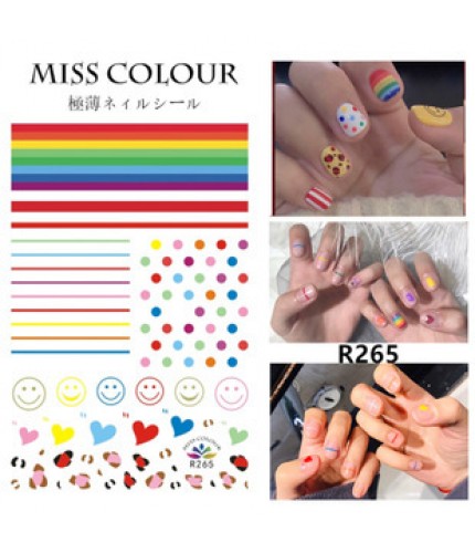 R265 Hyuna Rainbow Nail Stickers