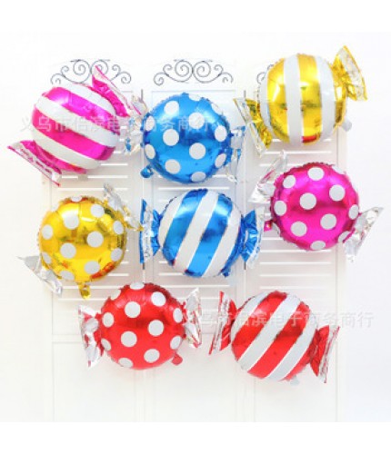 Striped Red Sweets Aluminium Foil Balloon