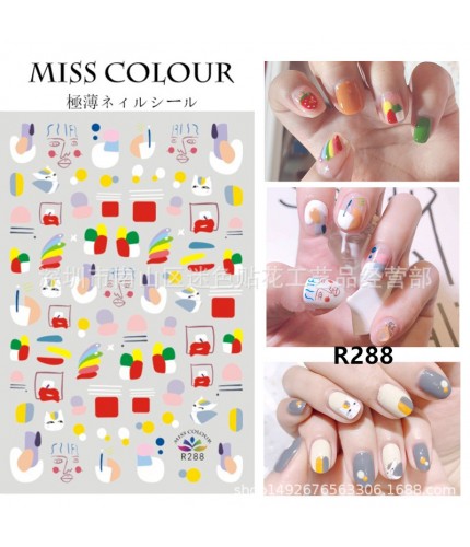 R288 Color Jumping Nail Art Nail Stickers Clearance