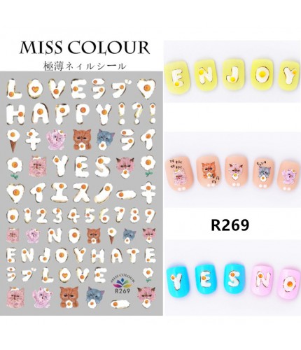 R269 Ins Net Celebrity Omelette Nail Stickers Clearance