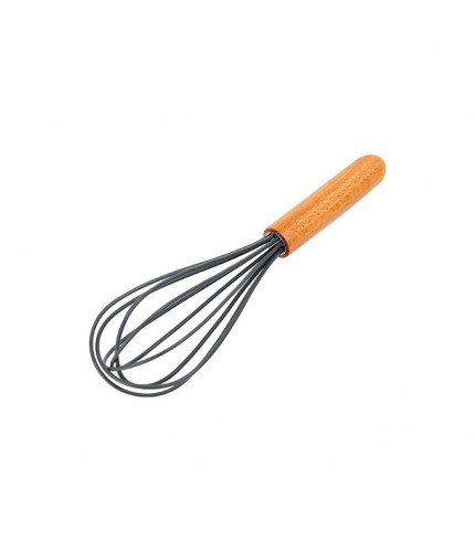 Whisk Non Stick Silicone Kitchen Utensil Wooden Handle Clearance