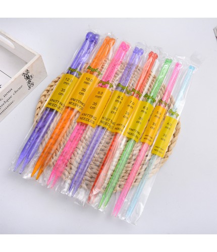 25cm Long Color Random 9mm Color Plastic Knitting Needle