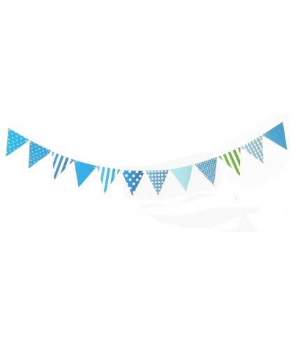 Blue Stripes Party Bunting Decor Clearance