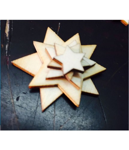 Five Pointed Star 15mm 100 Pieces Wooden Craft Embellishments