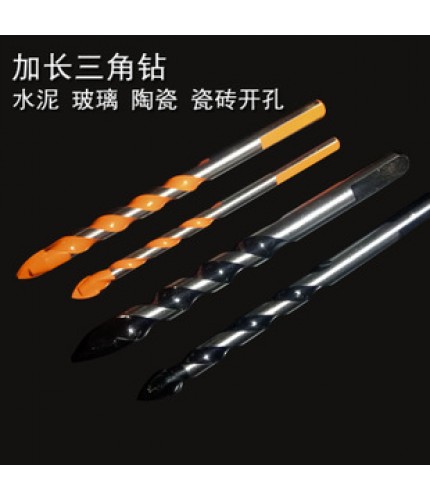 Black Extended Wooden Ceramic Triangle Drill 8mm Drill Bit