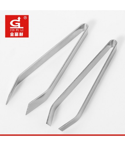 Oblique Mouth Stainless Teel Tweezer Tongs Fish Bone Clip