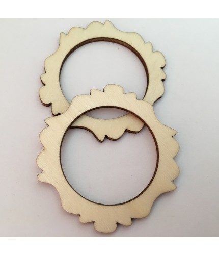 10 Pieces Of 5.2cm Round Frame Wooden Craft Embellishments