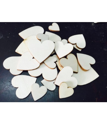 10mm 100Pcs Mini Hearts Wooden Craft Embellishments