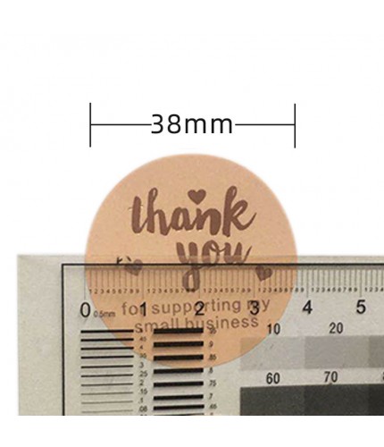 Champagne 38x38mm Thank You Sticker Roll