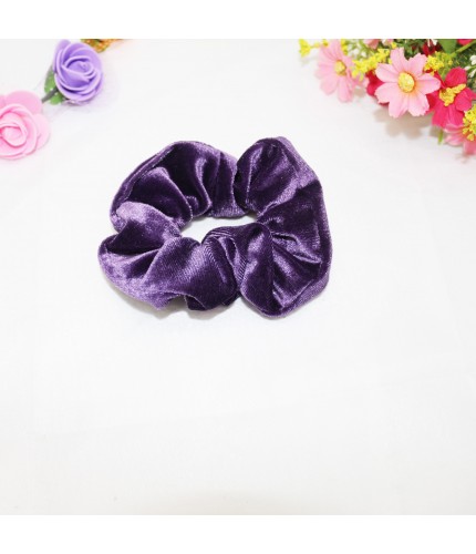 Rt-128-J27 Purple Velvet Hair Scrunchie