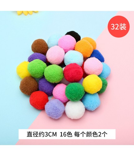 3cm Pompom 16 Color Mix-32 Packs Crafts Pom Pom