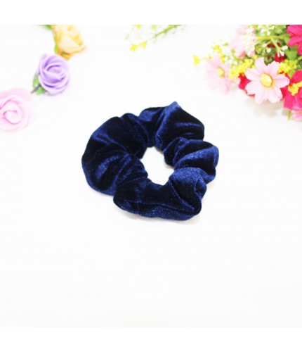 Rt-128-B16 Light Navy Blue Velvet Hair Scrunchie