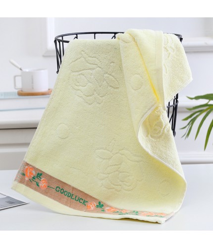 Yellow 34 x 75Cm Cotton Bath Towel