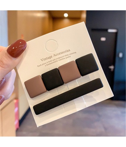 K176-6 Square Black Coffee Korean Style Hair Clip Clearance