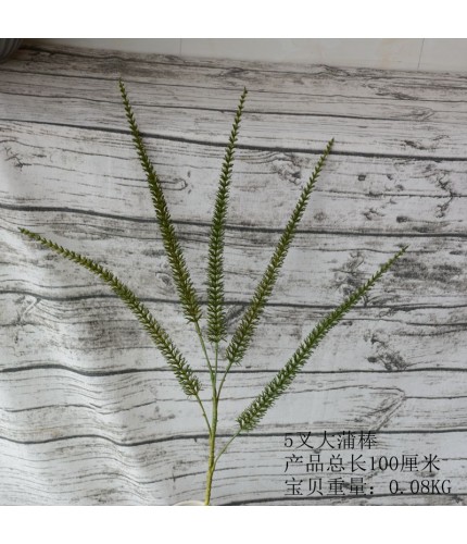5 Fork Cattail Stick Artificial Flower Clearance