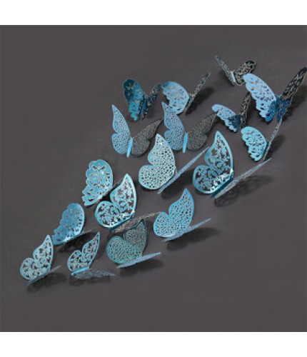 Hollow Butterfly A Section Indigo Blue 3D Wall Sticker