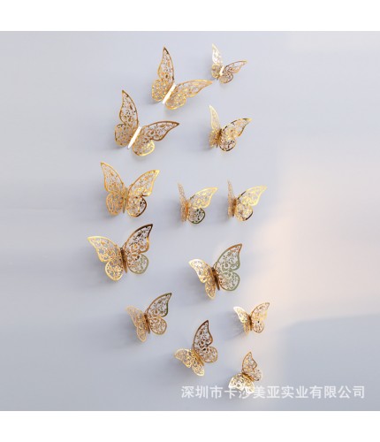 Hollow Butterfly C Gold 3D Wall Sticker