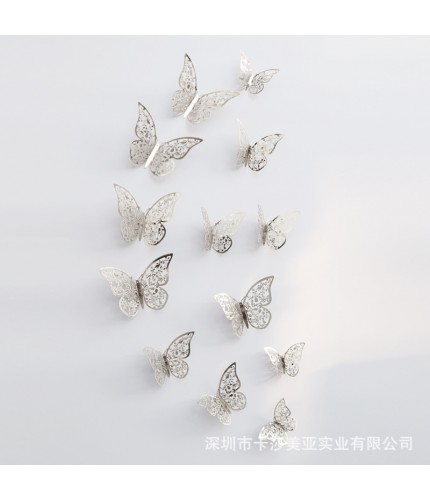 Hollow Butterfly C Silver 3D Wall Sticker