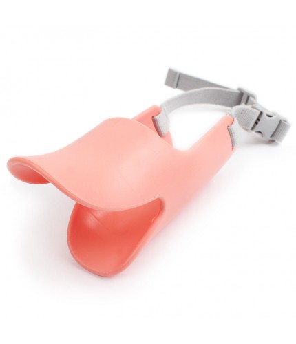 Pink L Size Mouth Circumference 19cm 15-25 Kg Soft Silicone Duckbill Antibite Dog Muzzle