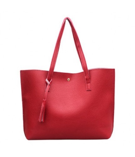 Red Korean Style Faux Tote