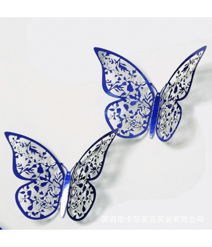 Hollow Butterfly C Sapphire Blue 3D Wall Sticker