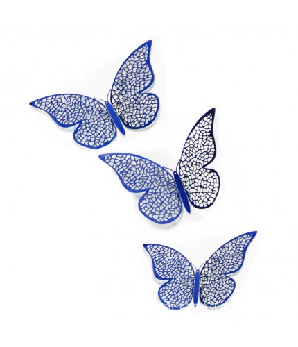 Hollow Butterfly B Sapphire Blue 3D Wall Sticker