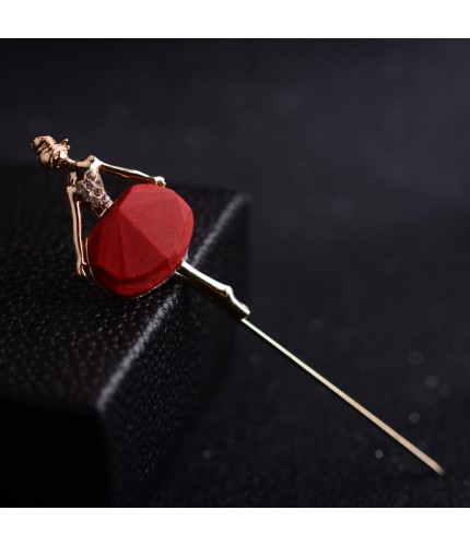 Red Ballerina Scarf Pin 