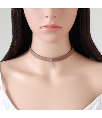 Brown with Silver Choker
