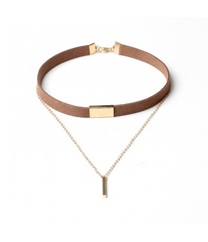 Brown Gold Choker Necklace