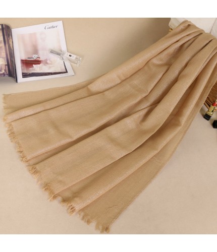 Camel Silver Weave Cotton Scarf
