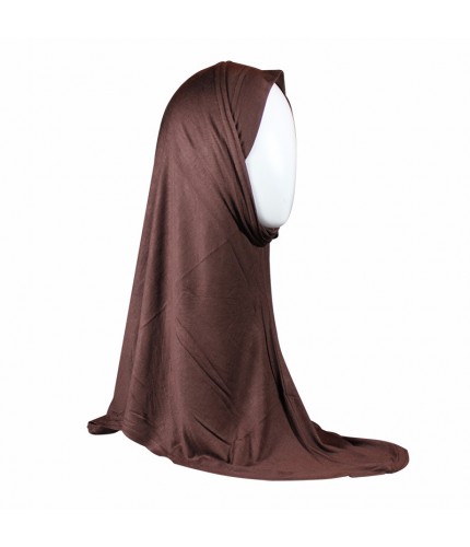 Coffee Two Piece Plain Ready to wear Scarf 