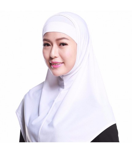 White Two Piece Plain Ready to wear Scarf 