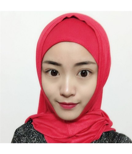 red Two Piece Plain Ready to wear Scarf 