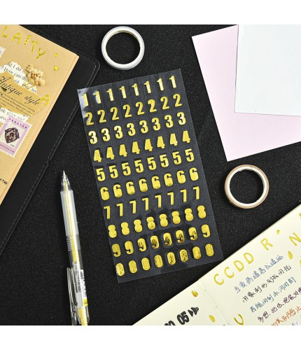 Bronzing Numbers Sticker Sheet Clearance