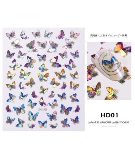 Laser Butterfly Sticker Hd-01 Nail Art Stickers Clearance