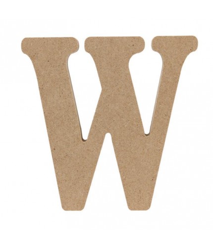 Log15 Thick W Wooden Alphabet Craft Letter