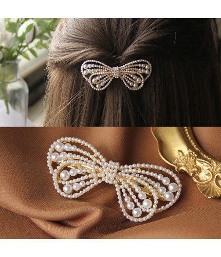 Pearl Butterfly Wing Spring Clip Korean Style Hair Clip Clearance
