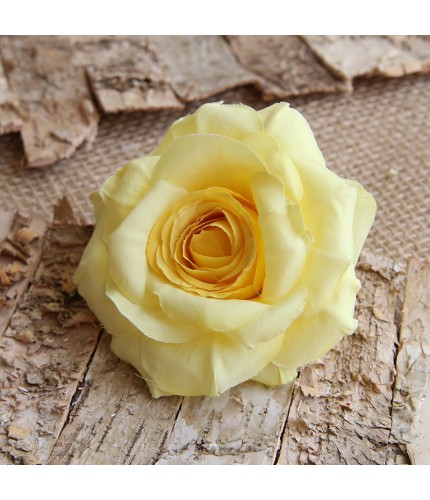 Yellow Artificial Rose Head Clearance