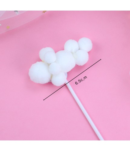 The Smallest White - 2 Small Hair Balls On The Left - 1 Pack Cake Topper Clearance