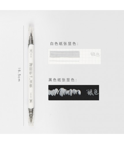 Refill Silver Metallic Double Head Pen