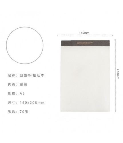Cover A5 Blank 70 Sheets Inner Pages 70 Notebook