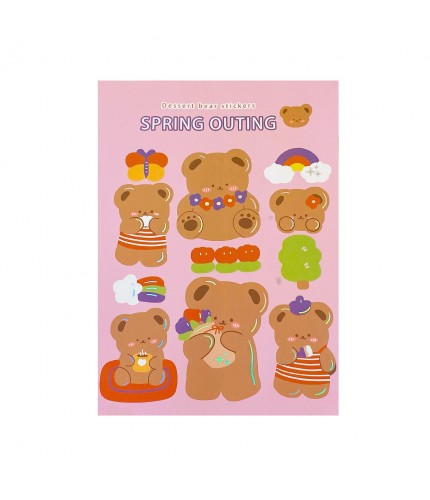 Pink Bear Sticker Sheet