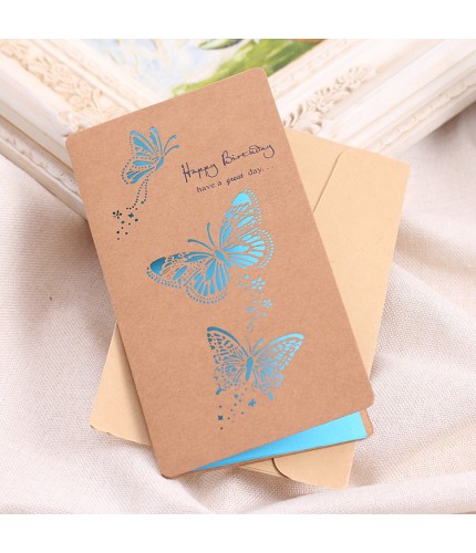 Blue Butterfly Kraft Greeting Card Clearance