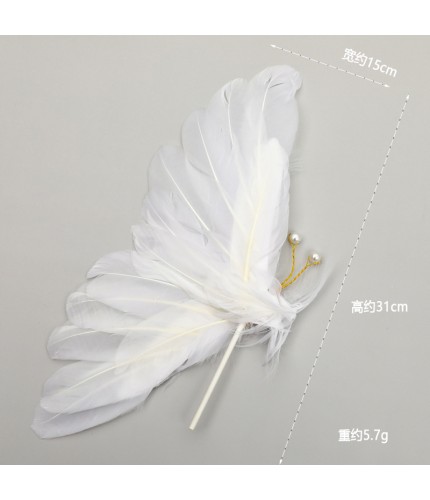 White Feather Wing Butterfly Cake Topper Clearance