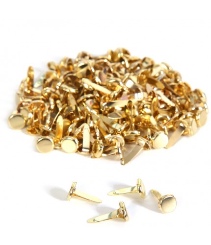Double Foot Nails Gold 50 Pieces Craft Supplies