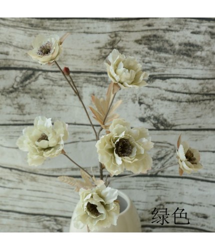 6 Peony Green Artificial Flower Clearance
